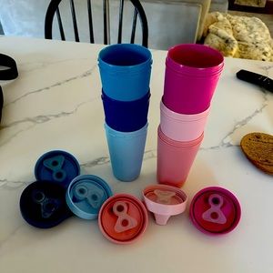 6 sippy cups with lids, used maybe once if that.